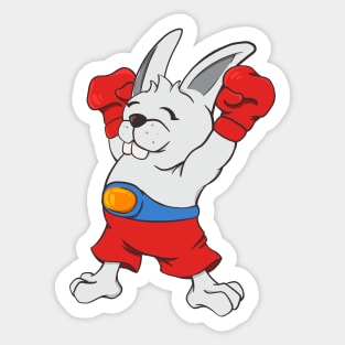 Boxing Bunny Funny Boxer Cartoon MMA Sticker